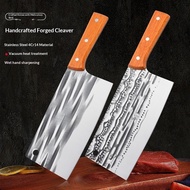 【SG Inventory】Hand-Forged 4Cr14 Stainless Steel Chef Knife (Chopping & Slicing) - Sapele Wood Handle