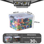 Citylife 30L Widea Transparent Storage Box Stackable Storage Container Box - XL X-6325