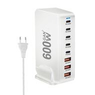 NEW 600W Gan Fast Charge 3.0 USB Type C Fast Charger Mobile 8-port 5C3A PD Charger Convenient To Car