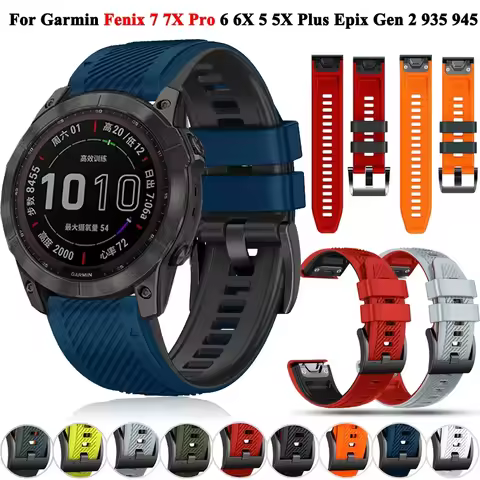 22 26mm Quickfit Silicone Watch Strap For Garmin Approach S70 S62 Fenix 7X 47 51mm 6 6X Pro 5 5X Ins