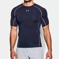 ต้นฉบับ UnderArmour T-shirt mens sports quick-drying clothes breathable training running fitness tights short-sleeved shirt