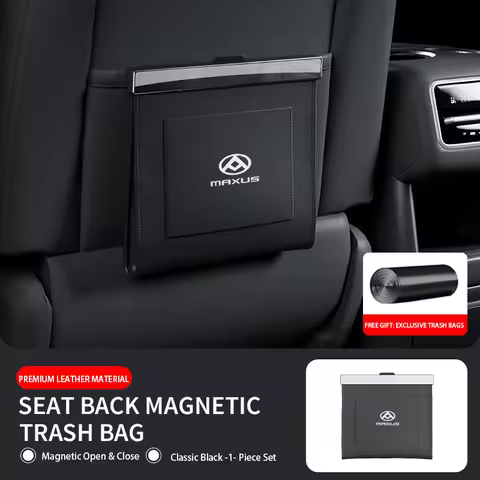 Car Trash Bag for MAXUS MIFA 7 MIFA 9 G10 G50 G70 G90 V80 V90 Seat Back Car Garbage Bin Leather Magn
