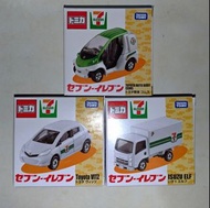 [日版3盒] Tomica 日本711限定車 7-11 Toyota VITZ  Auto Body COMS Isuzu ELF 貨車