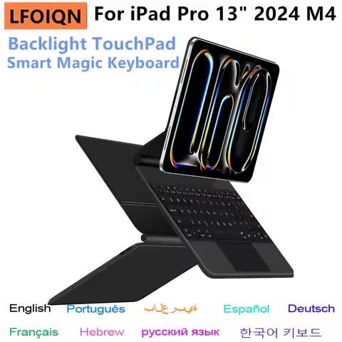 Backlight Magic Keyboard For iPad Pro 13 2024 iPad Pro 13 (M4) 13" Smart Case Portuguese Spanish Heb