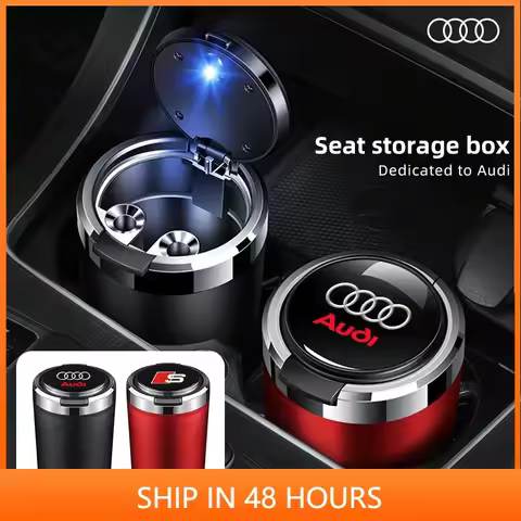 Car Ashtray Portable Multi-function Lid Ashtray for Audi Sline A3 A4 B8 8P 8V B6 A5 A6 C7 Q5 B9 B7 C
