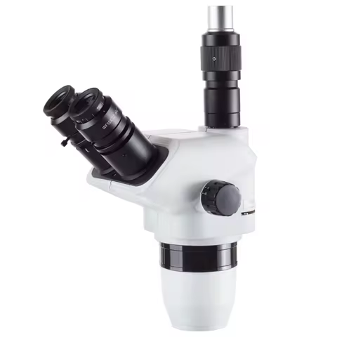 AmScope 2X-225X Trinocular Simul-focal Stereo Zoom Microscope Head with Focusable Eyepieces
