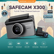 SAFECAM X300 WIFI 3-Channel Dashcam 1080P Front + 720P Inner + 720P Rear Dashcam WIFI Control 24-H
