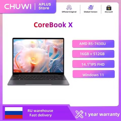 CHUWI CoreBook X AMD R5-7430U Laptop 14.1'' 2K Screen 16GB DDR4 RAM 512GB SSD Windows 11 Wifi6 Cost-