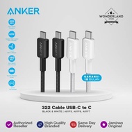 Anker 322 Cable Data Charger Usb-C To C 60W Nylon Braided Fast A81F5