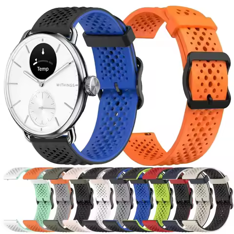 20mm Colorful Silicone Strap For Withings ScanWatch 2 42mm/ScanWatch 42mm Sport Correa For Withings 