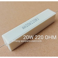 20W 220 OHM CHALK RESISTOR 20WATT 220 OHM RESISTOR 20 WATT 220 OHM