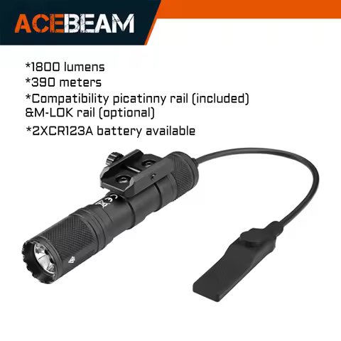 ACEBEAM G15 rail-mounted light tactical flashlight 1800 lumens 390 meters 18650 rechargeable battery