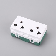 เต้ารับ คู่แนวตั้งมีกราวด์ ขนาด 3ช่อง 3 Pin Socket 16A 250VAC มีม่านนิรภัย SC-PV602 ไม่มีม่านนิรภัย