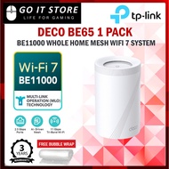 TP-LINK DECO BE65 BE11000 WHOLE HOME MESH WIFI 7 SYSTEM (1PACK / 2PACK / 3PACK)