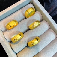 REPLIKA Straight sand engagement ring 24krt Crum Gold Plated Light Gold 8 gram Premium Gold Replica 