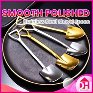 Stainless Steel Shovel Shape Spoon Ice Cream Dessert Fruit Watermelon Teaspoon Cutlery Sudu Besi