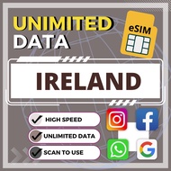 Ireland esim unlimited data 爱尔兰 esim ireland sim dublin cork galway yoyotravel 爱尔兰无限网络 爱尔兰上网卡流量卡无限流量