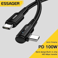 Kabel Data Type C to C PD Fast Charging L Shaped 5A 100W