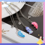 LA 3Pcs BFF Necklaces, Alloy Friendship Matching Heart Pendant Necklace, Friendship Jewelry Cute Pat