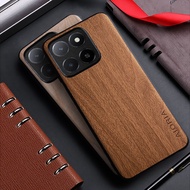 Case for Honor X5B Plus Honor X6C X6B X6A 5G funda bamboo wood pattern leather back cover for honor 