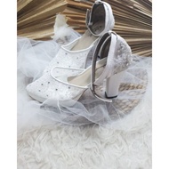 Beautiful women's shoes, white siera wedding shoes, 10cm