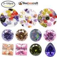 BeeBeecraft 3~100pcs Rivoli Xilion Diamond Shaped Cubic Zirconia Cabochons No hole for DIY Jewelry Craft Making