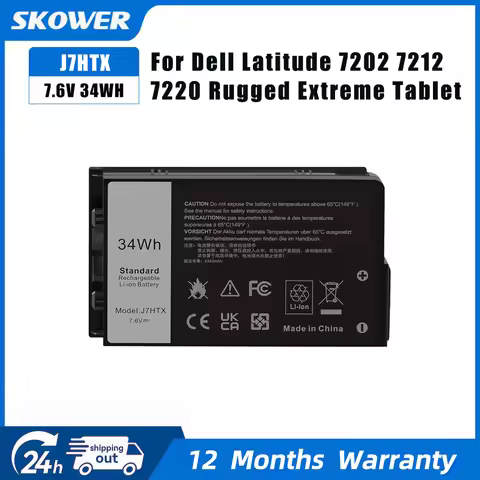 SKOWER 7.6V 34Wh J7HTX 7XNTR Battery for Dell Latitude 7202 7212 7220 Rugged Extreme Tablet T03H002