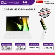 LG GRAM 14Z90S-G.AA54A3 WHITE (NEW 14th GEN INTEL ULTRA 5/16GB/512GB/14"WUXGA+16:10 IPS W11H)2YEARS WARRANTY