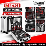 REAIM 187Pcs Tools Set For Motorcycle/car Socket Wrench Set Heavy Duty Tools Box Set Original