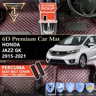 Top Carpet HONDA JAZZ GK ( 2015 - 2021 ) 6D PU Leather Car Carpet VIP Car Mat Floor Mat Alas Kaki Ka