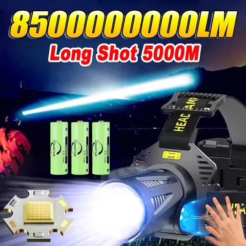 8500000000LM Ultra Bright LED Head Flashlight IR Sensor Headlamp Rechargeable XHP360 Headlight 18650