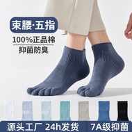 Spring and summer Khmer five-finger socks men's gi 春夏高棉五指袜子男束腰运动短袜无骨抗菌防臭吸汗透气跑步分趾袜W527