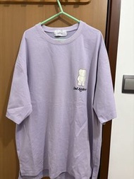 2nd Archive Purple Graphic Bear Oversized T-shirt