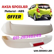 Perodua Axia OEM Spoiler With Brake Light (LAMPU BELAKANG) &amp; No Paint (TIADA CAT)