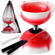 Set Yoyo Diabolo Cina Termasuk Yoyo Profesional Berwarna-warni dengan 2 Batang Kayu, 1 Tali, 1 Beg J