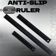 20cm/30cm/45cm Aluminum Alloy Anti-Slip Ruler Office School Measuring Straight Ruler