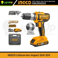 INGCO Lithium-Ion Impact Drill 20V | CIDLI200215 | LIGHTSUP