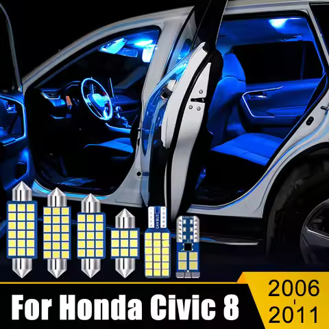 For Honda Civic 8 FK FD 2006 2007 2008 2009 2010 2011 4PCS 12V LED Car Dome Reading Lights Trunk Lam