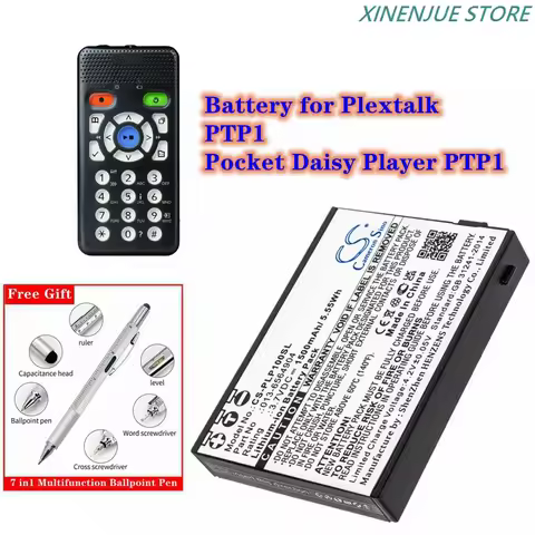 CS Battery 3.7V/1500mAh 013-6564904 for Plextalk Pocket Daisy Player PTP1