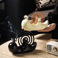 Incense Coil Holder Home Mosquito Coil Rack Creative Snail Ceramic Stand Artistic Decoration