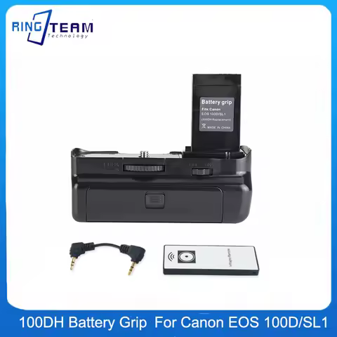 Free Remote Control 100DH Virtual Grip for Canon EOS 100D Rebel SL1 SLR Camera Grip LP-E12 Battery G
