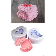 3D Rose Heart shape Box Jelly/soap/fondant/clay silicone mould