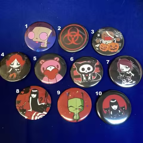 Emo Scene Goth Creepy Cute Cartoon Pinback Buttons Halloween Alternative Badge for Backpack Clothes