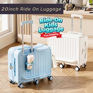 ABS+PC Ride on Luggage 20 Inch Luggage 80kg Hold Seat Suitcase Hand Carry on Luggage 行李箱 Bagasi Kope