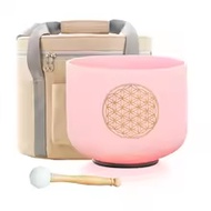 Hye-eun Pink 8inch 528hz C Note Life Flower Design Quartz Crystal Singing Bowl for Healing