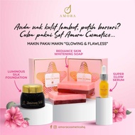 original skincare amora cosmetic 3 in 1 with Hologram, freegift beauty blender