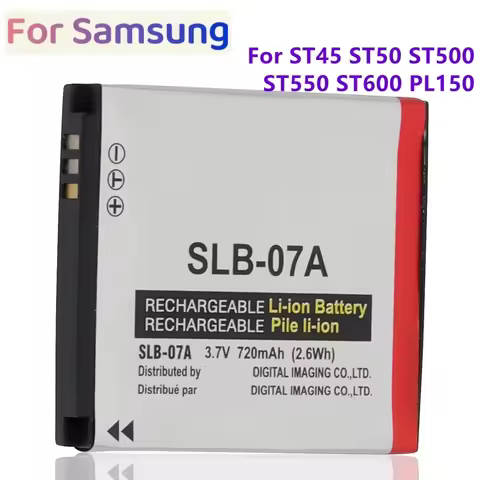 1-2Pcs SLB-07A SLB 07A Camera Battery For Samsung ST45 ST50 ST500 ST550 ST600 PL150 Rechargeable Cam