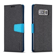 Samsung Galaxy S8 / S8 Plus / Note 8 Fashion Two-tone Leather Cross Texture Flip cover wallet Phone Case