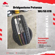 Bridgestone 195/55R15 Potenza 195 55 15 Tayar Baru (Installation) New Tyre Tire TayarGuru Pasang Kereta Wheel Rim Car