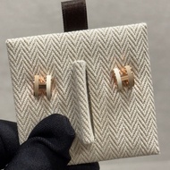 Hermes Mini Pop H拼色玫瑰金耳環